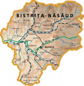 Harta judetului Bistrita Nasaud