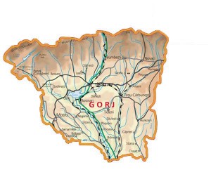Harta judetului Gorj